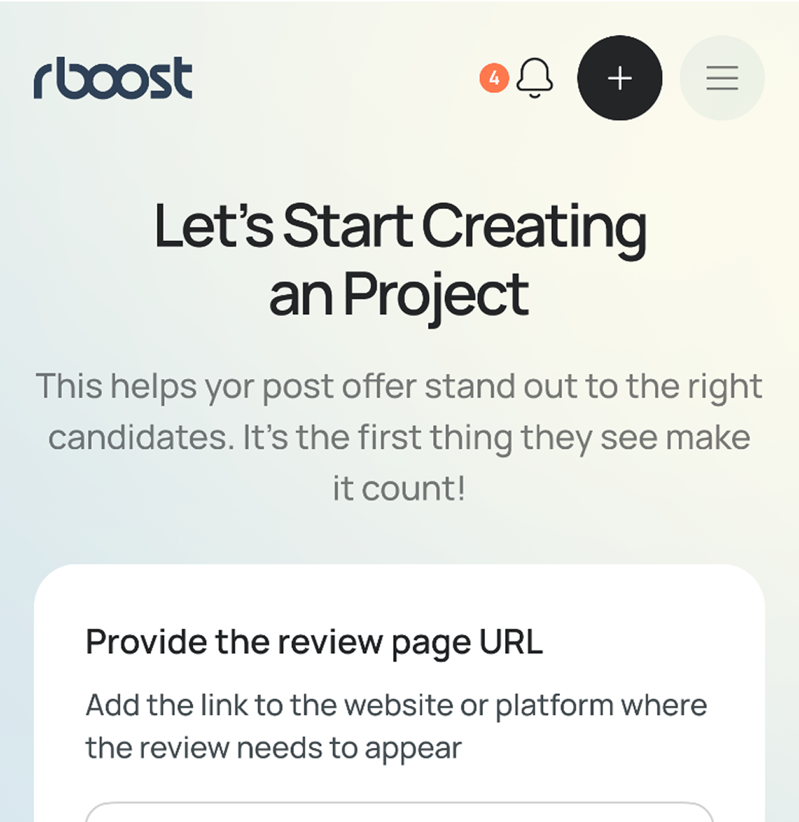 creating a task on the platform